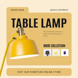 Yellow Minimal Table Lamp Preview Instagram Post