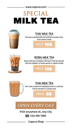 Milk Tea Special Intagram Story