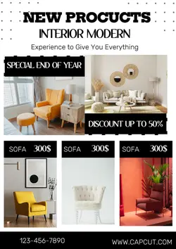 HOUSEHOLD ACCES FURNITURE PAMFLET BLACK WHITE