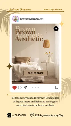 Ornament Bedroom Brown Aesthetic
