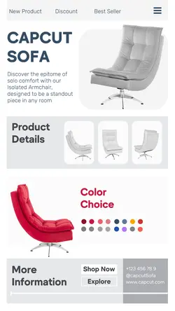 Sofa Chair furniture business template design for Instagram Story Business promotion