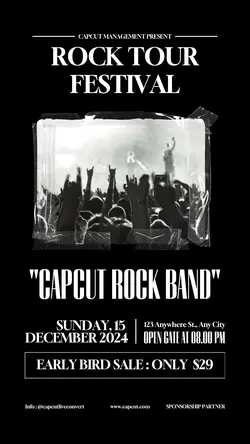 Rock Music Festival Poster for Instagram Story