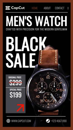 Men's Watch Fashion Black Sale Promotion Instagram