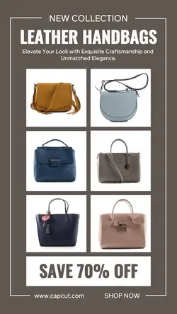 Fashion Leather Handbags Promotion Instagram Story