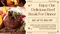 Delicious Beef Steak Promotion Twitter Post