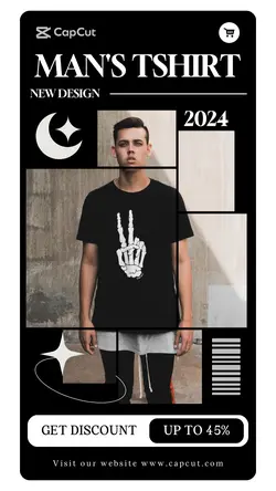 Man's T-Shirt Display Instagram Story