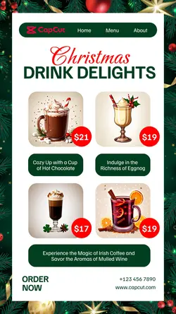 Christmas Drink Delights Instagram Story