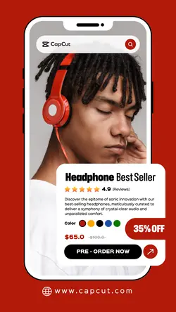 Headphone Best Seller Promotion UI Style Story
