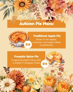 Autumn Pie Menu