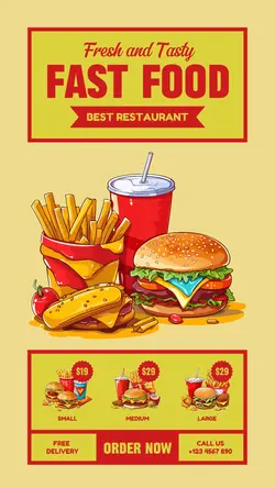 Fast Food Menu Promotion for Instagram Story