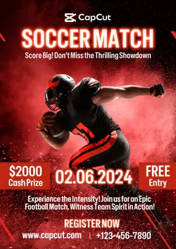 Sports Event Poster Red