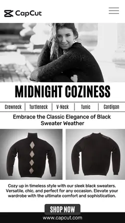 Fashion Black Sweater Product Display Instagram Black