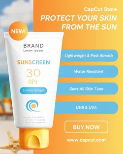 New Sunscreen Product with Benefits Template