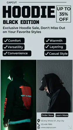 Fashion Hoodie Black Edition Instagram Story