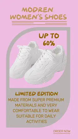 Women's modern shoes instagram story post template