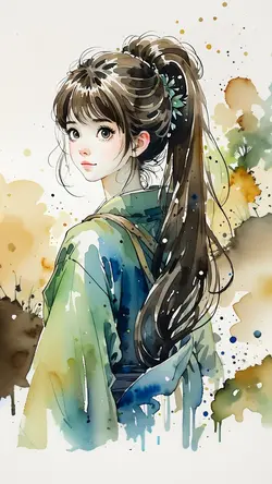 Wallpaper - Creative Poster Instagram Story beautiful woman watercolor