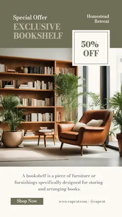 Furniture Bookshelf Sale Instagram Story