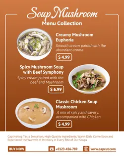 Food & Beverage Soup Mushroom Menu Instagram Portrait
