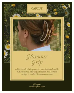 Fashion Hair Clip Sale Instagram Portrait Light and Dark Green Minimalist