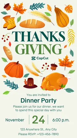 Thanksgiving Services Invitations Invitation illustration