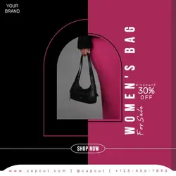 Black and Pink Minimalist Fashion Bag Instagram Post