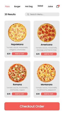 Pizza Menu Page