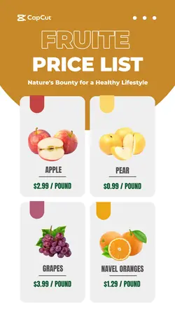 Fruit Pricelist Instagram Story
