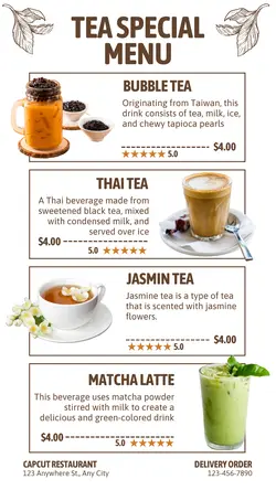 Tea Special Menu Template Instagram Story