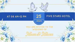 Non-Marketing Invitation Wedding Gold and Blue 