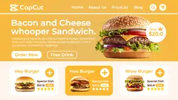 Burger Food Menu Page