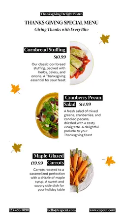 Thanksgiving Special Menu TikTok Post