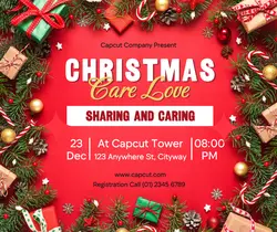 Christmas Care Love Invitation Facebook Post