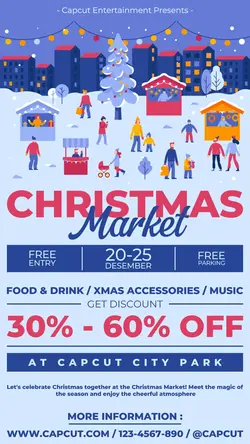 Other Christmas Market Social Media Story Blue Flat Modern