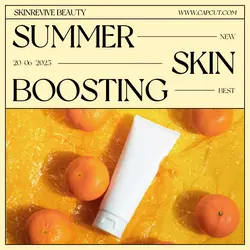 Summer Skin Boosting Display Poduct Light Yellow Minimalist