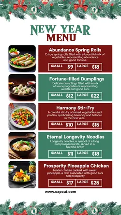 New Year's Day Menu Instagram Story