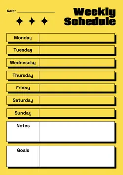 Non-marketing Weekly Schedule Retro Style