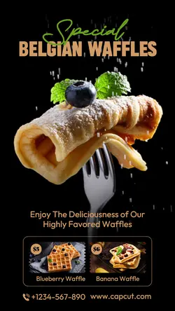 Food & Beverage Special Belgian Waffles Instagram Story