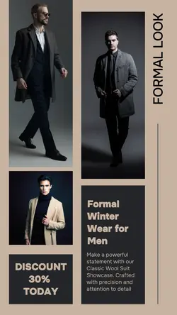 Fashion Formal Winter Wear for Men Display