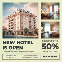 Modern New Hotel Promotion Social Media Post
