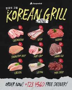 Food Korean Grill Restaurant Menu 