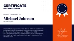 Orange and Blue Elegant Certificate (Landscape)