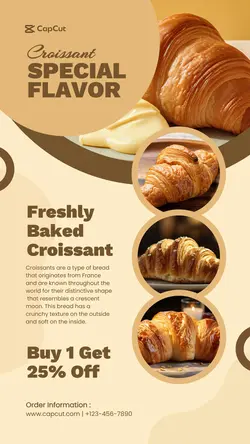 Freshly Baked Croissant Instagram Story