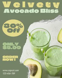 Food and beverage Avocado Bliss promotion Instagram portrait