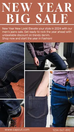 fashion new year men's jeans sale instagram story