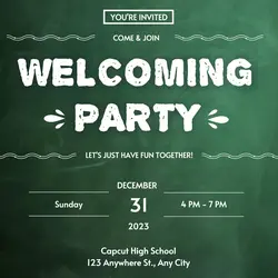 Non-Marketing Welcoming Party Invitation High School Welcoming Party Invitation