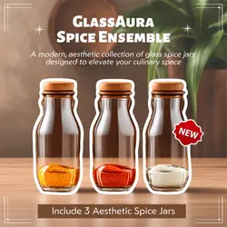 E-Commerce Household Glass Spice Jars Set Product Display