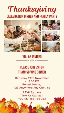 Thanksgiving Invitation Instagram story