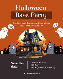 Halloween Rave Party Instagram Post Portrait