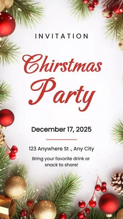 Christmas Invitation Party Illustration Tiktok Post