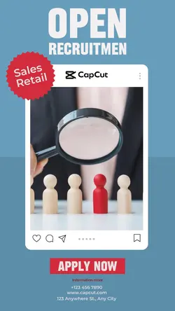 Open Recruitment Sales Retail Instagram Story